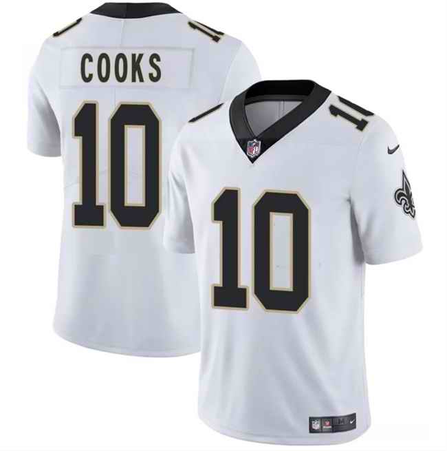 Men's New Orleans Saints #10 Brandin Cooks White 2025 Vapor Limited Stitched Football Jersey
